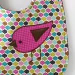 Appliqued Birdie Baby Bib -..