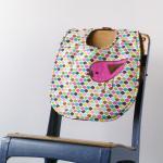 Appliqued Birdie Baby Bib -..